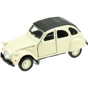 Modelauto Citroen 2CV - creme/wit - schaal 1:36 - speelgoed auto