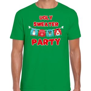 Ugly sweater party Kerstshirt / Kerst t-shirt groen voor heren - Kerstkleding / Christmas outfit