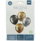 Folat Ballonnen geslaagd thema - 8x - goud/zilver/grijs - latex - 33 cm - examenfeest versiering