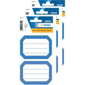 Herma Keuken/voorraadkast etiketten/stickers - 36x - blauw/wit