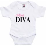 Mini Diva tekst baby rompertje wit jongens en meisjes - Kraamcadeau - Babykleding