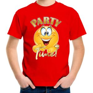 Bellatio Decorations Verkleed shirt jongens - Party Time - rood - carnaval - voor kinderen