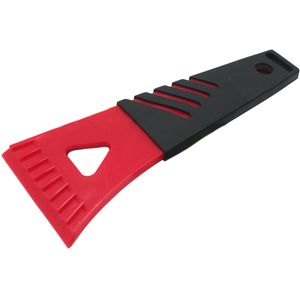 Kunststof ijskrabber/raamkrabber zwart/rood 18 cm - Ruiten krabbers - Auto accessoires winter