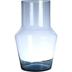 Hakbijl Glass Bloemenvaas Evie - transparant - eco glas - D19 x H30 cm - hoekige vaas