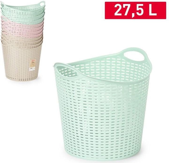 Plasticforte Gevlochten wasmand/opbergmand - 2x - flexibel - beige - 27  liter - rond - kunststof - 40 x 37 cm kopen? Vergelijk de beste prijs op  beslist.nl