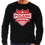 Poland supporter schild sweater zwart voor heren - Polen landen sweater / kleding - EK / WK / Olympische spelen outfit