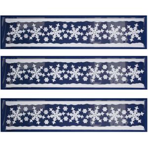 4x stuks velletjes kerst  raamstickers sneeuwvlokken 58,5 cm - Raamversiering/raamdecoratie stickers kerstversiering