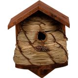 2x Vogelhuisjes/nestkastjes bijenkorf - Tuindecoratie nestkast vogelhuisjes