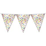 6x Confetti thema feest vlaggenlijnen van plastic 10 meter - Kinderfeestje/kinderverjaardag - Feest/verjaardag - Thema feest - Confetti feestversiering - Vlaggenlijnen/slingers - Vlaggenlijn van plastic