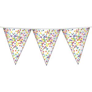 6x Confetti thema feest vlaggenlijnen van plastic 10 meter - Kinderfeestje/kinderverjaardag - Feest/verjaardag - Thema feest - Confetti feestversiering - Vlaggenlijnen/slingers - Vlaggenlijn van plastic