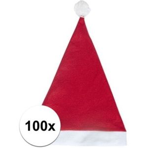 100x Rode voordelige kerstmuts voor volwassenen