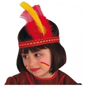 Set van 6x stuks carnaval verkleed Indianentooi voor een kind - Hoofdtooi - Verkleedkleding spullen