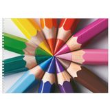3x stuks a4 Schetsboek/ tekenboek/ kleurboek/ schetsblok met kleurpotloden bedrukking voor volwassenen en kinderen - 50 vellen tekenpapier blok