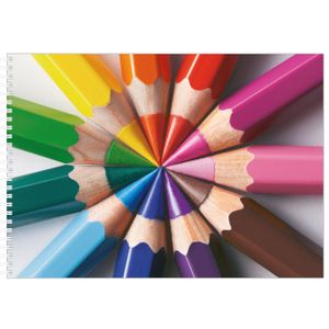 3x stuks a4 Schetsboek/ tekenboek/ kleurboek/ schetsblok met kleurpotloden bedrukking voor volwassenen en kinderen - 50 vellen tekenpapier blok