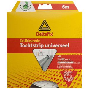 Deltafix Tochtstrip - tochtwering - wit - zelfklevend - universeel - 6 m x 9 mm x 7 mm