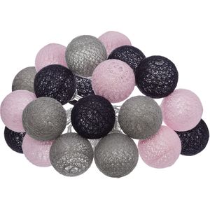 Atmosphera Lichtslinger - 20 verlichte balletjes/bollen 6 cm - multi kleuren mix - 435 cm - stekker