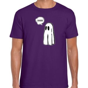Bellatio Decorations Halloween verkleed t-shirt heren - spook - paars - geest themafeest outfit