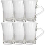 Set van 6x stuks theeglazen 230 ml van glas - Koffieglazen - Thee glazen