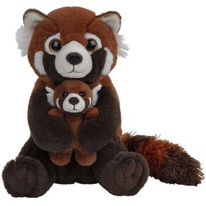 Pluche Familie Rode Pandas Knuffels van 22 cm - Dieren Speelgoed Knuffels Cadeau