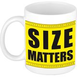 Size matters mok wit - 300 ml - cadeau mok / beker
