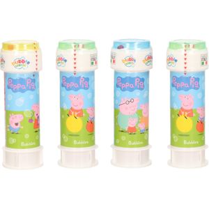 6x Peppa Pig bellenblaas flesjes met spelletje 60 ml voor kinderen - Uitdeelspeelgoed - Grabbelton speelgoed