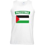 Palestina singlet shirt/ tanktop met Palestijnse vlag wit heren