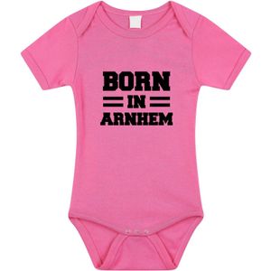 Born in Arnhem tekst baby rompertje roze meisjes - Kraamcadeau - Arnhem geboren cadeau