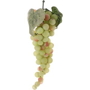 Witte nepfruit druiventrossen 28 cm - Namaakfruit/nepfruit voor wijn thema decoraties