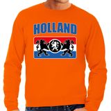 Grote maten oranje fan sweater voor heren - Holland met een Nederlands wapen - Nederland supporter - EK/ WK trui / outfit