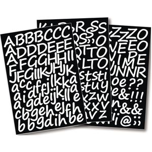 1x Setje alfabet plakletter stickers ongeveer 3 cm - Zelfklevende hobby/knutsel plakletters