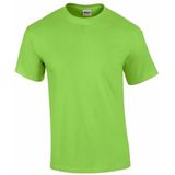 Set van 3x stuks lime Groene katoenen t-shirts voor heren 100% katoen - zware 200 grams kwaliteit - Basic shirts, maat: S (36/48)