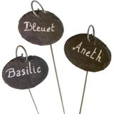 Nature Plantetiketten/plantenlabels - 12x - leisteen - 40 cm - hangetiketten