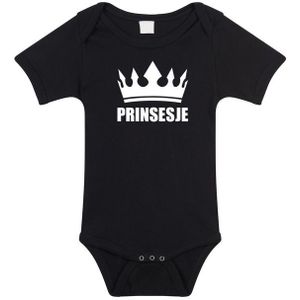 Prinsesje met kroon baby rompertje zwart meisjes - Kraamcadeau - Babykleding