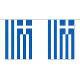 3x Buiten vlaggenlijn Griekenland 3 meter - Griekse vlag - Supporter feestartikelen - Landen decoratie en versieringen