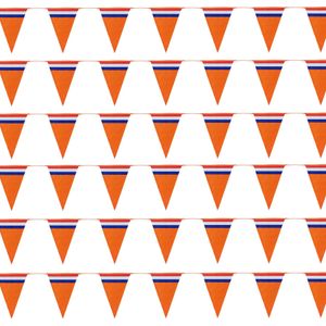 Bellatio Decorations - Oranje Holland vlaggenlijnen - 15x stuks van 10 meter - Oranje versiering slinger WK/ EK/ Koningsdag
