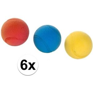 6x Foam/Soft Ballen Gekleurd 7 cm