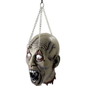 Hangend zombie horror hoofd - Halloween/horror decoratie poppen