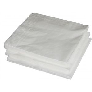 100x stuks witte servetten 33 x 33 cm - Papieren wegwerp servetjes - Wit versieringen/decoraties