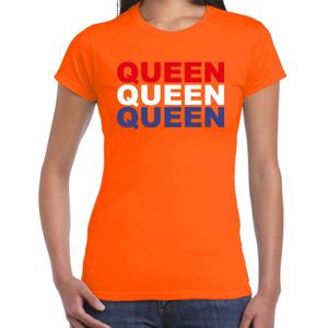 Koningsdag t-shirt Queen - oranje - dames - koningsdag outfit / kleding / shirt