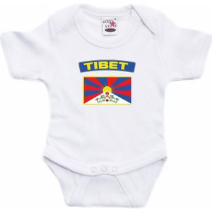 Tibet baby rompertje met vlag wit jongens en meisjes - Kraamcadeau - Babykleding - Tibet landen romper