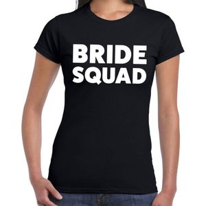 Bride Squad tekst t-shirt zwart dames - dames shirt Bride Squad- Vrijgezellenfeest kleding