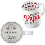 Bellatio Decorations Cadeau koffie/thee mok voor papa - rood - blij met papa - 300 ml - Vaderdag