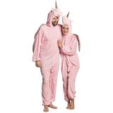 Eenhoorn dieren onesie/kostuum voor volwassenen roze - Verkleedpak unicorn