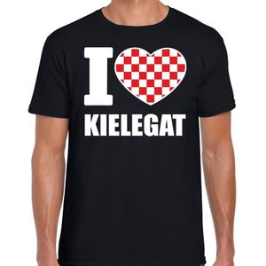 Carnaval t-shirt I love Kielegat voor heren- zwart - Breda - Carnavalshirt / verkleedkleding