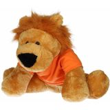 Pluche Holland leeuw knuffel 30 cm met oranje shirt