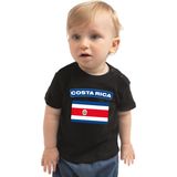 Costarica baby shirt met vlag zwart jongens en meisjes - Kraamcadeau - Babykleding - Costa Rica landen t-shirt