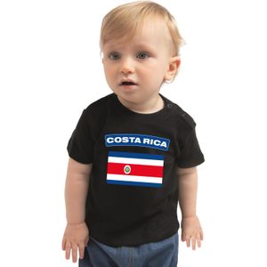 Costarica baby shirt met vlag zwart jongens en meisjes - Kraamcadeau - Babykleding - Costa Rica landen t-shirt