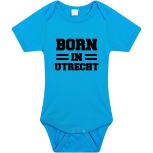 Born in Utrecht tekst baby rompertje blauw jongens - Kraamcadeau - Utrecht geboren cadeau
