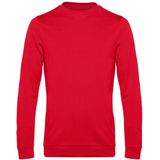 Grote maten sweater / sweatshirt trui rood met ronde hals voor heren - rode - basic sweaters