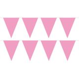 Pakket van 2x stuks vlaggenlijnen XXL licht roze 10 meter - Roze meisjes geboren/geboorte thema feestartikelen/versiering